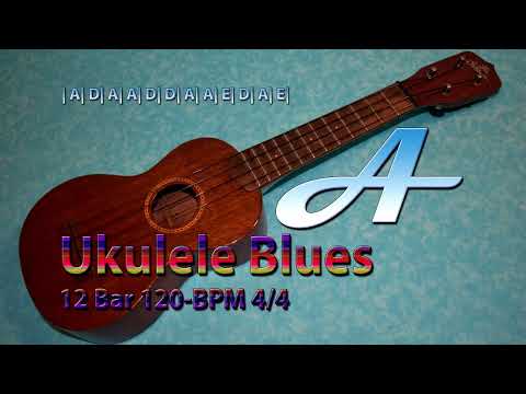 12 Bar Ukulele Blues |Pentatonic| A-major  120 BPM | 4/4 | Backing Track Jam