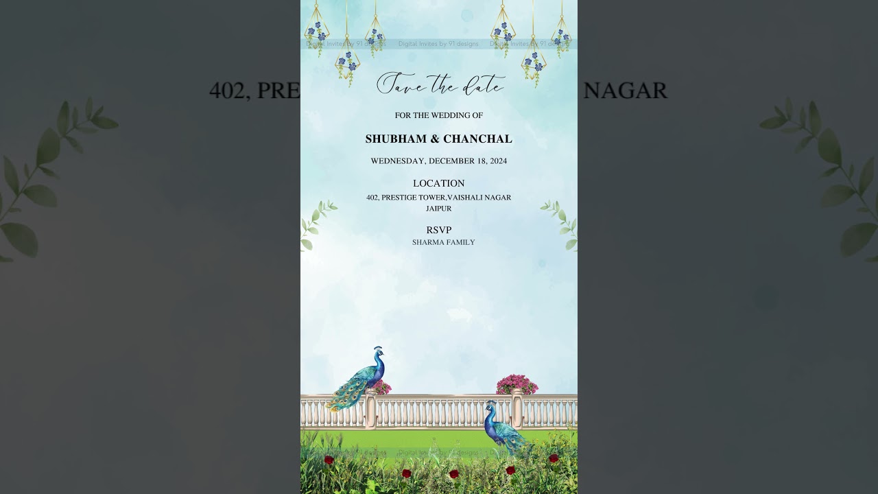 Rose Gold Save the Date Wedding Invite