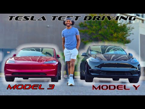 Test Driving Tesla Model Y & Model 3 --- Vlog style