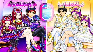 K-Pop Demon Hunters: Angel vs Villain Airplane Family Battle✨ DIY Fashion Paper Dolls