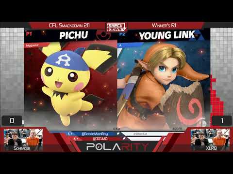 CFL Smackdown Ultimate 211 - XLR8 (Young Link) vs Schrader (Palutena, Pichu) - Winners R1