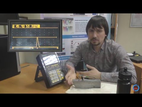 Работа с дефектоскопом УД3-103. Настройка глубиномера наклонного ПЭП