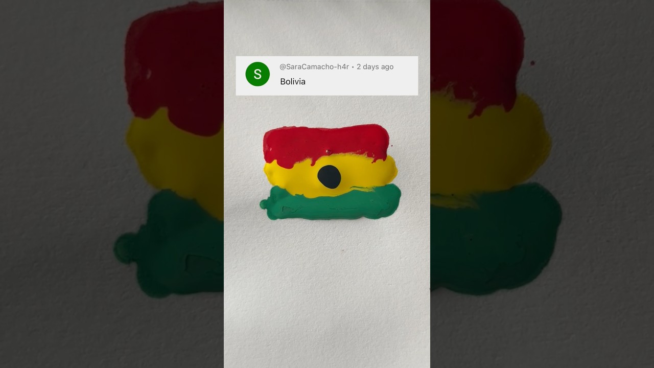 BOLIVIA FLAG COLOR MIXING! #paint #painting #bolivia #colormixing #shorts #fyp #youtubeshorts