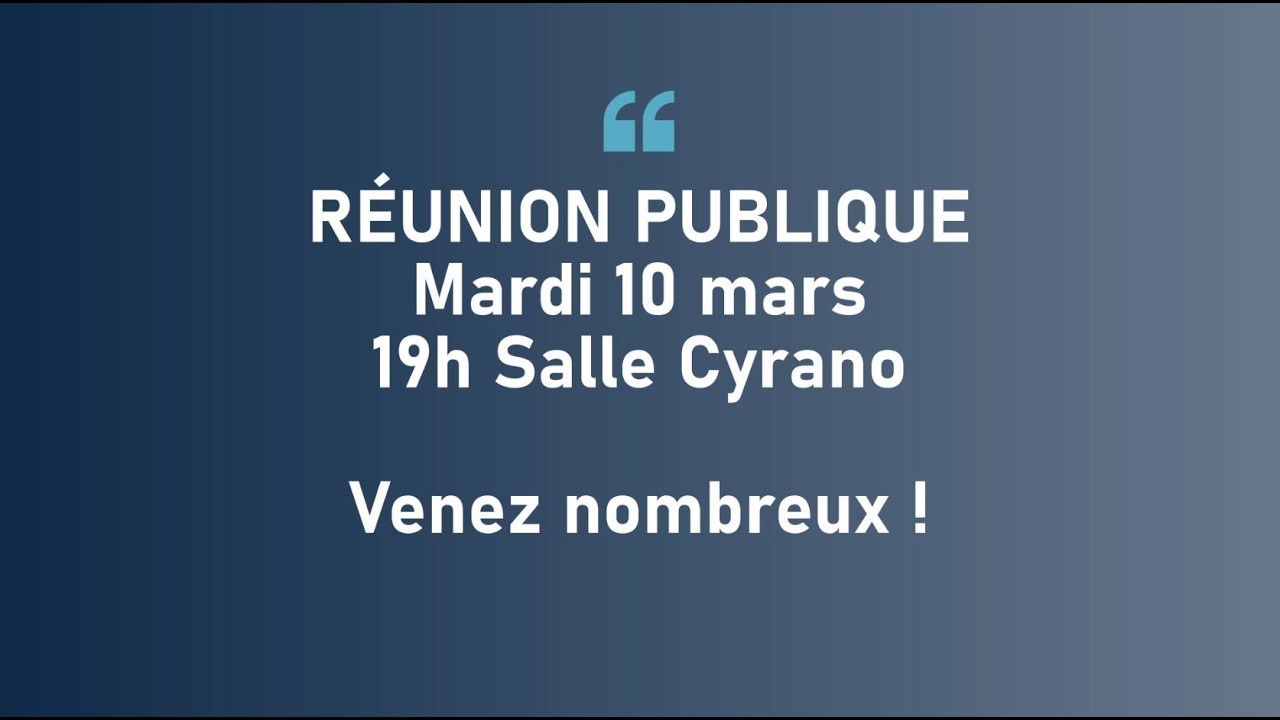 Réunion publique 10 mars 2026 Salle Cyrano - L'Avenir en Confiance - Campagne Municipale à SANNOIS -
