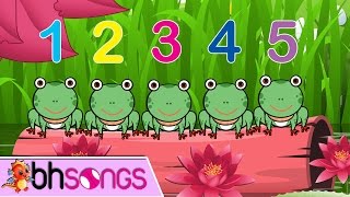 Five Little Speckled Frogs | Nursery Rhymes | Kids Songs [Lyrics 4K Music Video]