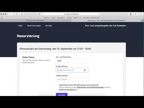 Anleitung Reservierung