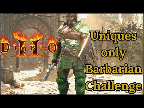 Unluckiest Barbarian ever - Unique items only Barbarian - Diablo 2 Resurrected