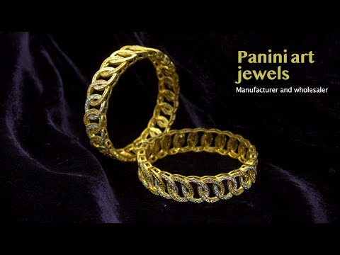 Golden copper gold plated handcrafted antique design bangle ...