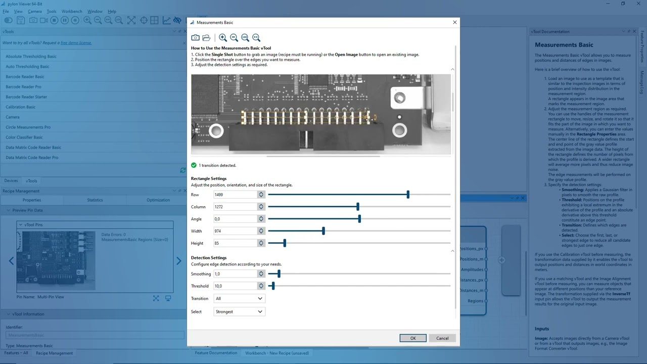 Pylon vTool Measurements Tutorial - Basler