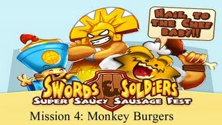 Swords and Soldiers - Mission 4 Monkey Burgers - Super Saucy Sausage Fest DLC - Walkthrough