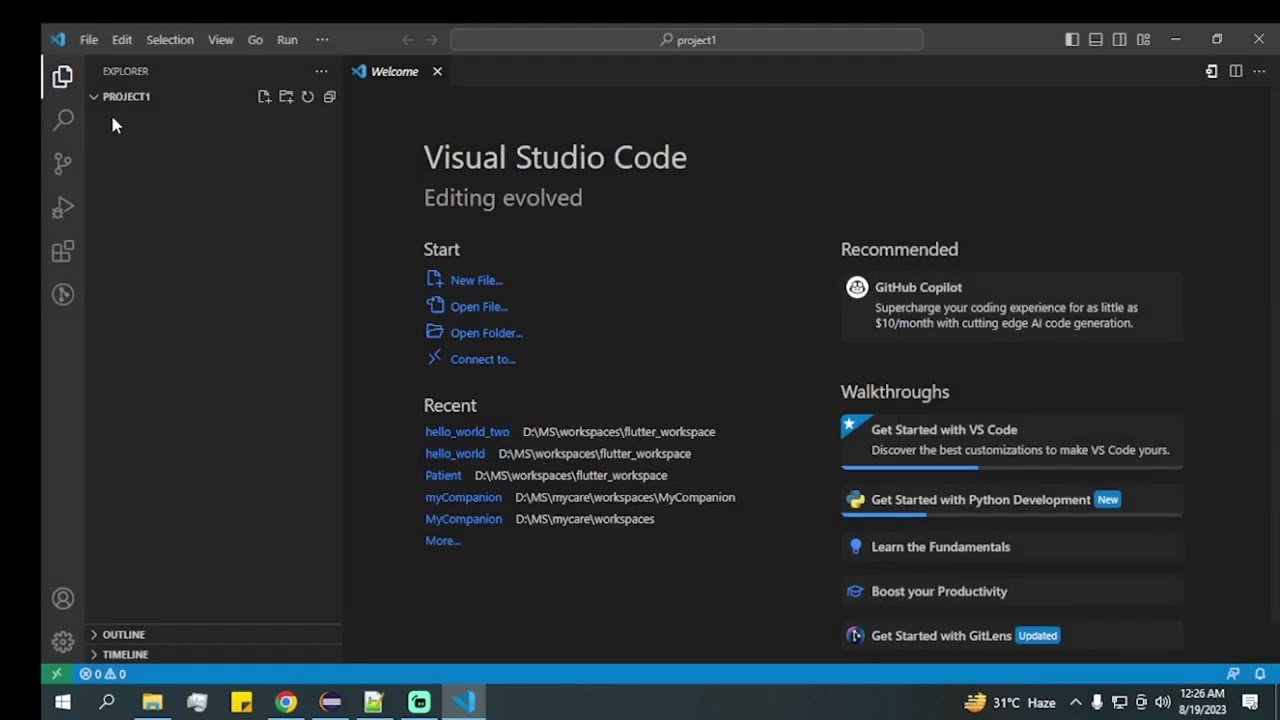 python hello world in vscode