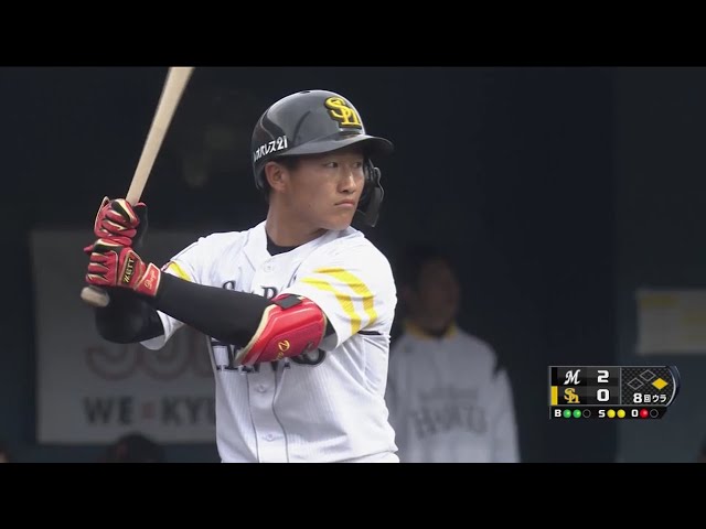 【8回裏】ホークスのドラフト3位ルーキー・野村が登場!! 2019/2/28 H-M