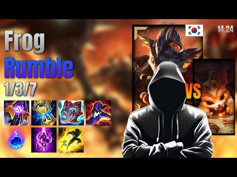 Frog Top Rumble vs Gnar lol KR solo rank Full Game 14.24 | 프로그 럼블 vs 나르