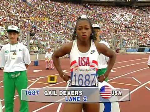 USA's Gail Devers Claims 100m Gold In Tight Finish - Barcelona 1992 Olympics