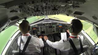 SAAB 340 FULL COCKPIT LANDING PROCEDURES Esbjerg DK