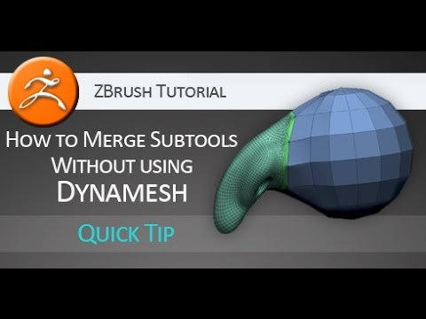 Quick Tip ZBrush Tutorial: Merge Subtools without Dynamesh