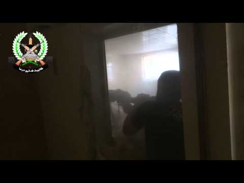 استهداف عناصر النظام المتواجدين في درعا المحطة بواسطة رشاش بي كي سي من قبل كتيبة فدائيو درعا