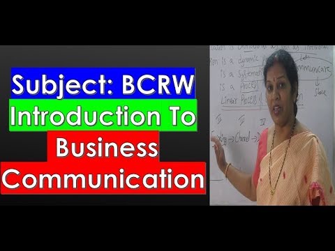 1. Introduction To Business Communication (BCRW SUbject) By Dr.Devika Bhatnagar Video