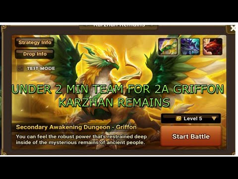 Summoners War : Under 2 Min Team - Secondary Awakening Dungeon Griffon