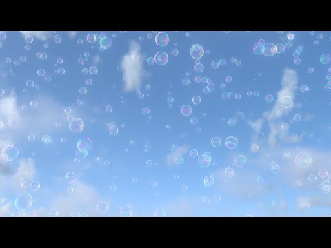 Rising Shiny Irridescent Soap Bubbles Floating Upward Into The Sky 4K Video Effects HD Background
