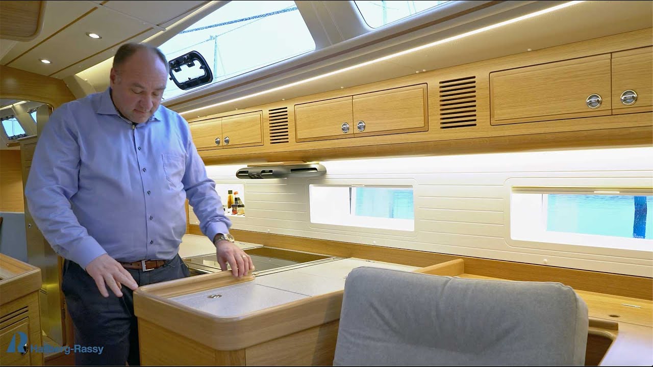Hallberg-Rassy 50 video walkthrough, part 2, the galley