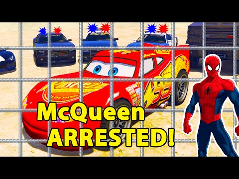Police Cars caught Lightning McQueen! Spiderman Cartoon for Kids Nursery Rhymes for Children Video