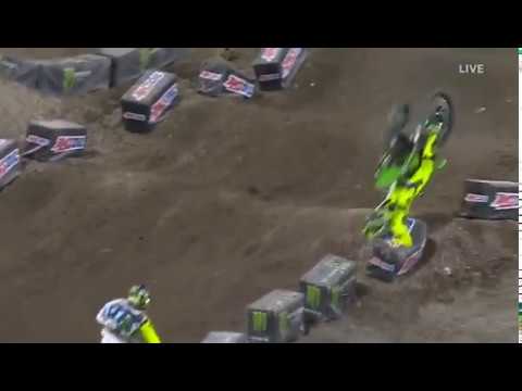 AMA supercross 2017 Anaheim 1 250 crash Austin Forkner