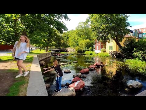 Sweden Small Town Walk: Norrtälje With Ambient Sound #32
