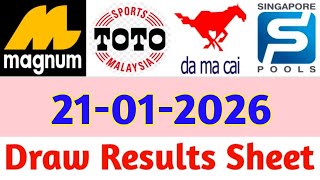 21-01-2026 Today 4D Results Magnum Toto Kuda/Damacai | 4d Result Today | Today 4