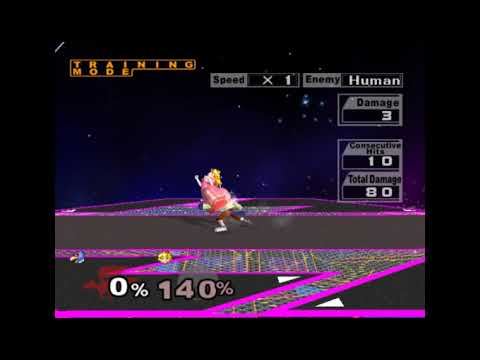 SSBM Falco 16 Cosecutive Hits & 123 Total Damage Pillar Combo on Peach