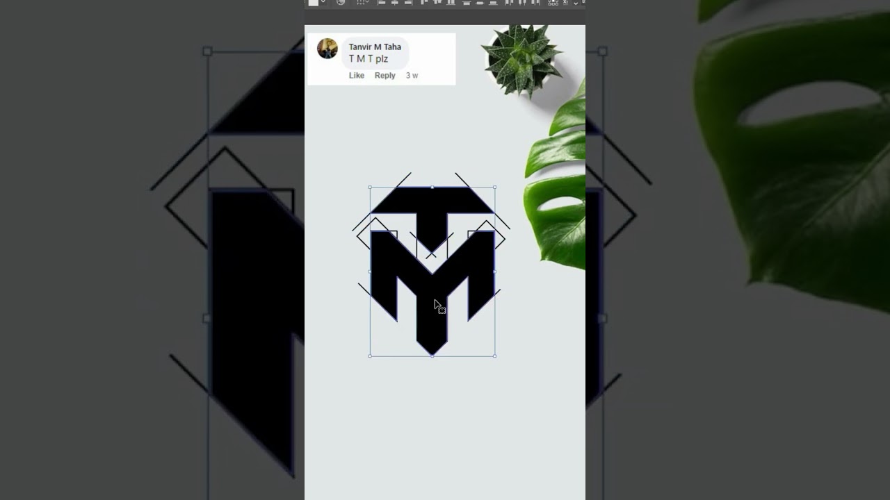 M+T Modern Letter Logo Design in illustrator #shorts  #logo