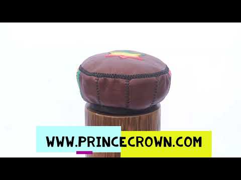 Handmade Rasta Leather Cap from PrinceCrown.com