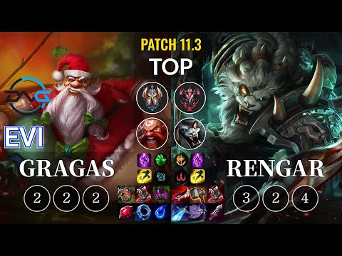 DFM Evi Gragas vs Rengar Top - KR Patch 11.3