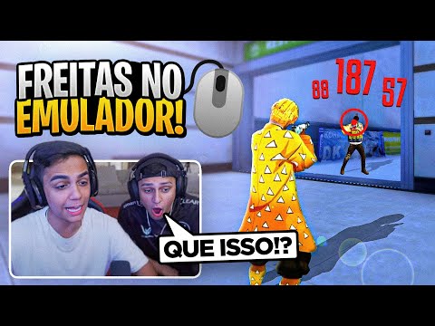 FREITAS JOGOU NO EMULADOR PELA PRIMEIRA VEZ E IMPRESSIONOU A TODOS!!! - FREE FIRE