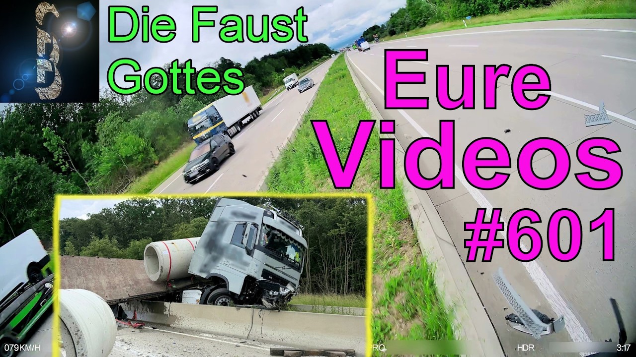 Eure Videos #601 - Dashcam - Reifenplatzer mit LKW-Crash - Straße der Idi**** - Fahrerflucht