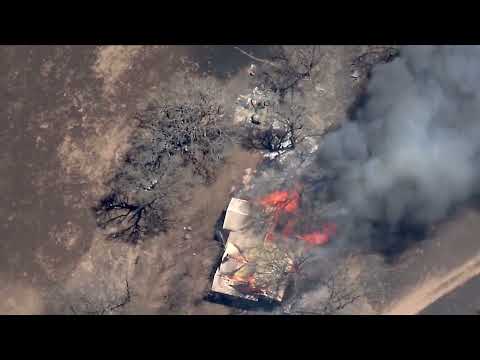 Eastland Complex Texas Wildfire Aerial video