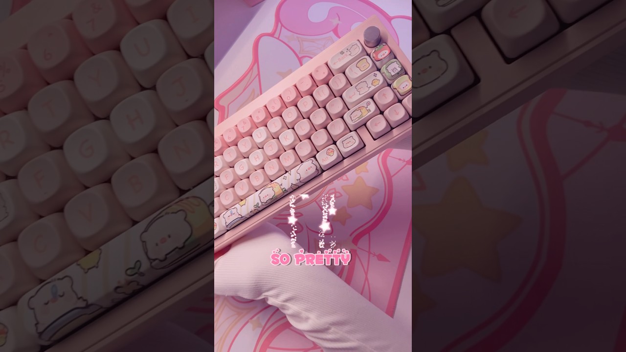 Building a pink keyboard💒🌸 #gaming #aesthetic #unboxing #pc #setup #asmr #kawaii #pink #keyboard