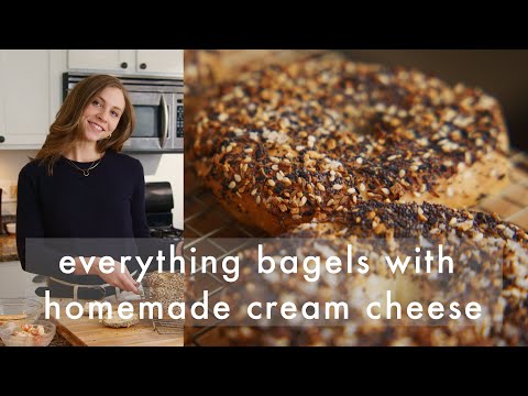 Everything Bagels w/ Spicy Veggie Cream Cheese | At Home with Emma