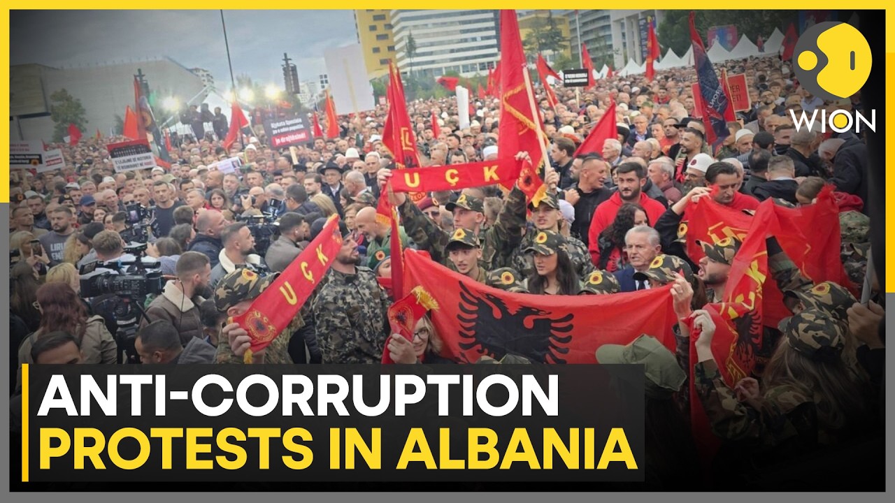 Albania Protests: Ex-PM Sali Berisha Leads Protest March To Parliament Building | WION News