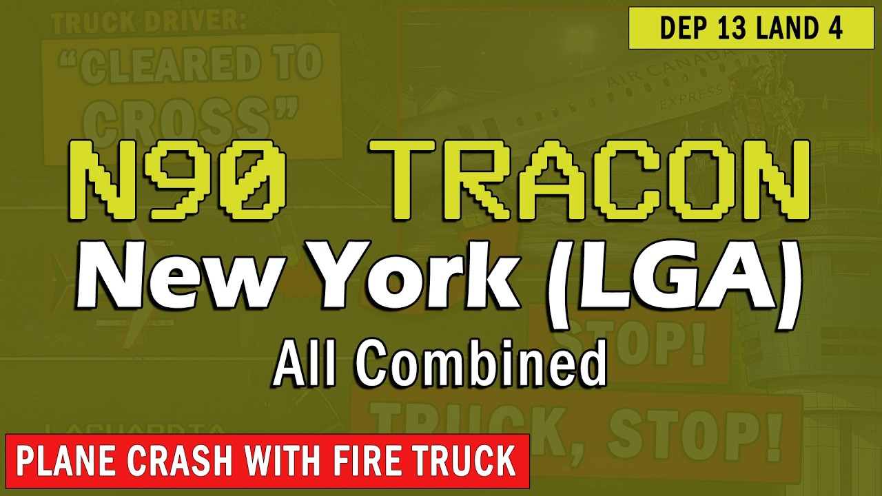 ATC RADAR [N90 LGA] (All Combined) | Plane Crash with Fire Truck