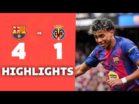BARCELONA vs VILLARREAL (4-1) | RESUMEN y GOLES DEL PARTIDO | La Liga 2025/26