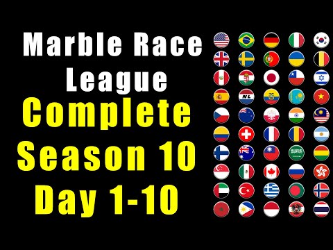 Marble Race League 2020 Season 10 Complete Race Day 1-10 in Algodoo / Marble Race King