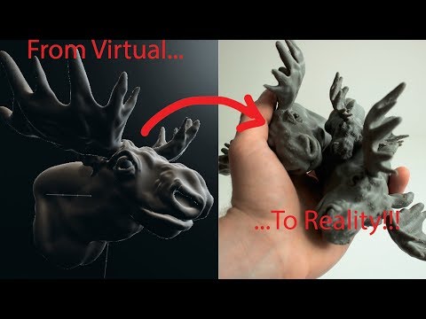 From Virtual... To Reality! Sculpting a Moose in VR (Virtual Reality) - Kodon