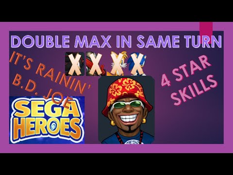 Sega Heroes - CRAZY CASCADE B.D. Joe Double Max, 4 Star Skills In Arena