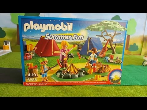 unboxing/auspacken Playmobil ZELTLAGER MIT LAGERFEUER 6888