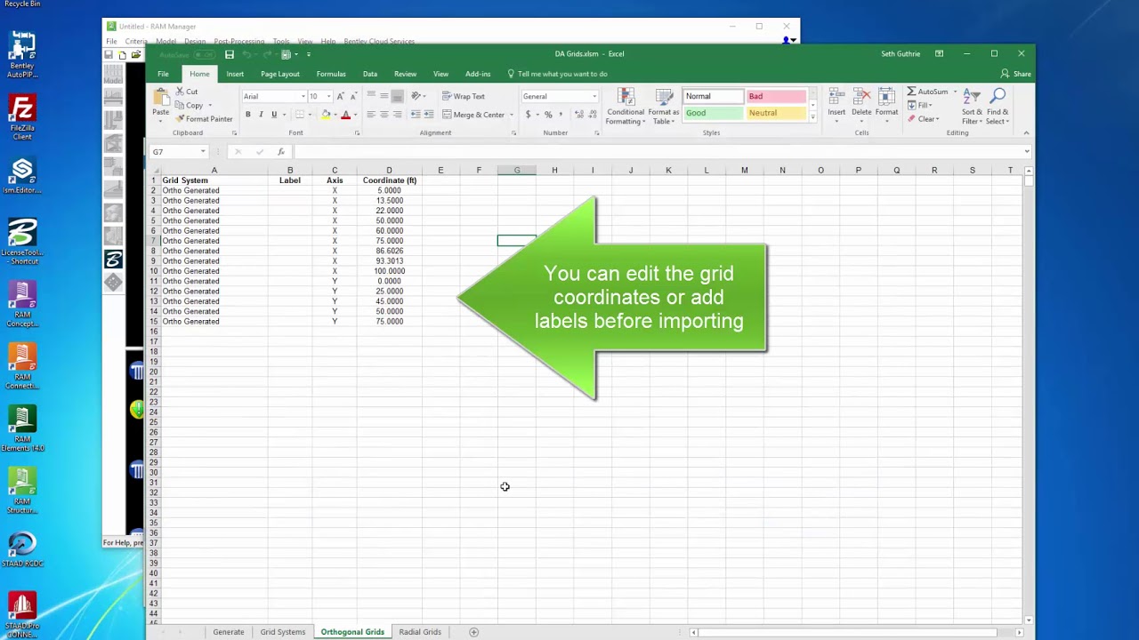 Ram Modeler Grids Tool