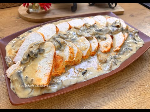 Turkey from the brine, a perfect dinner, juicy and delicious, with mushroom sauce, yummy