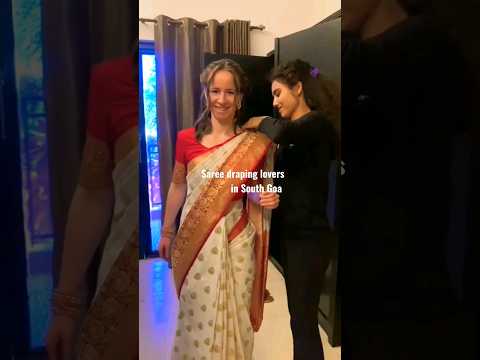 Saree draping lovers in South Goa colva beach South