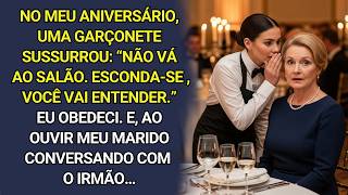 Na festa do meu aniversário, a garçonete disse: “Não vá para o salão. Esconda-se. E então eu ouvi…