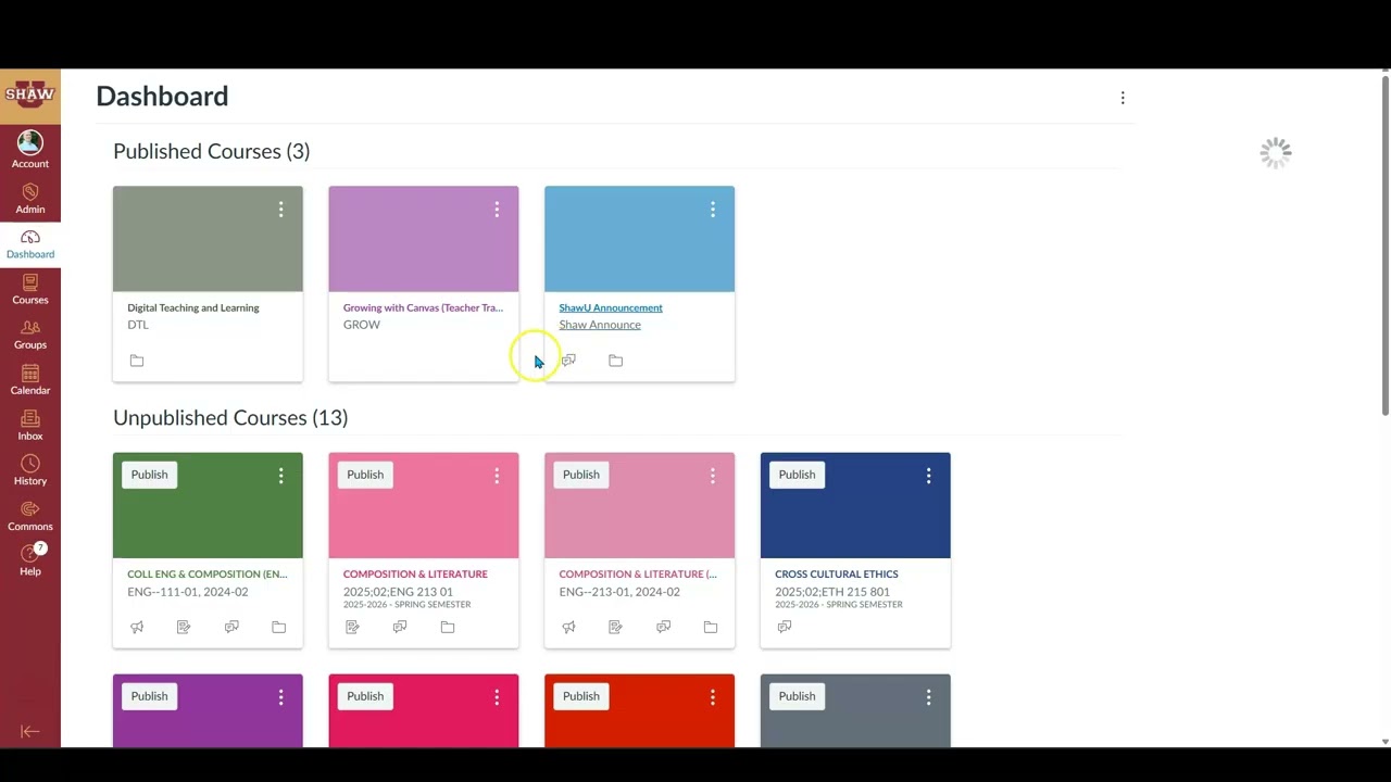 Adding course image, setting home page, creating pages, setting up weekly modules in Canvas